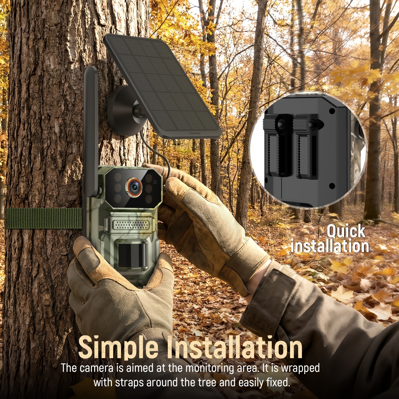 Hunting Trail Camera Solar 4G 5G Cellular 2K QHD 30MPSecurity Cam System