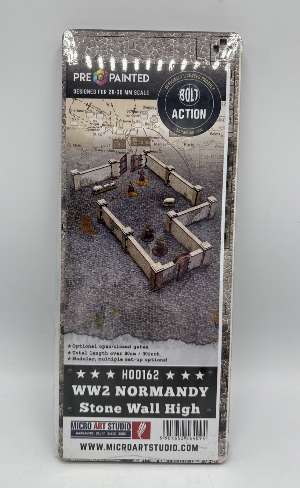 Micro Art Studio: Pre Painted WWII Normandy Stone Wall High