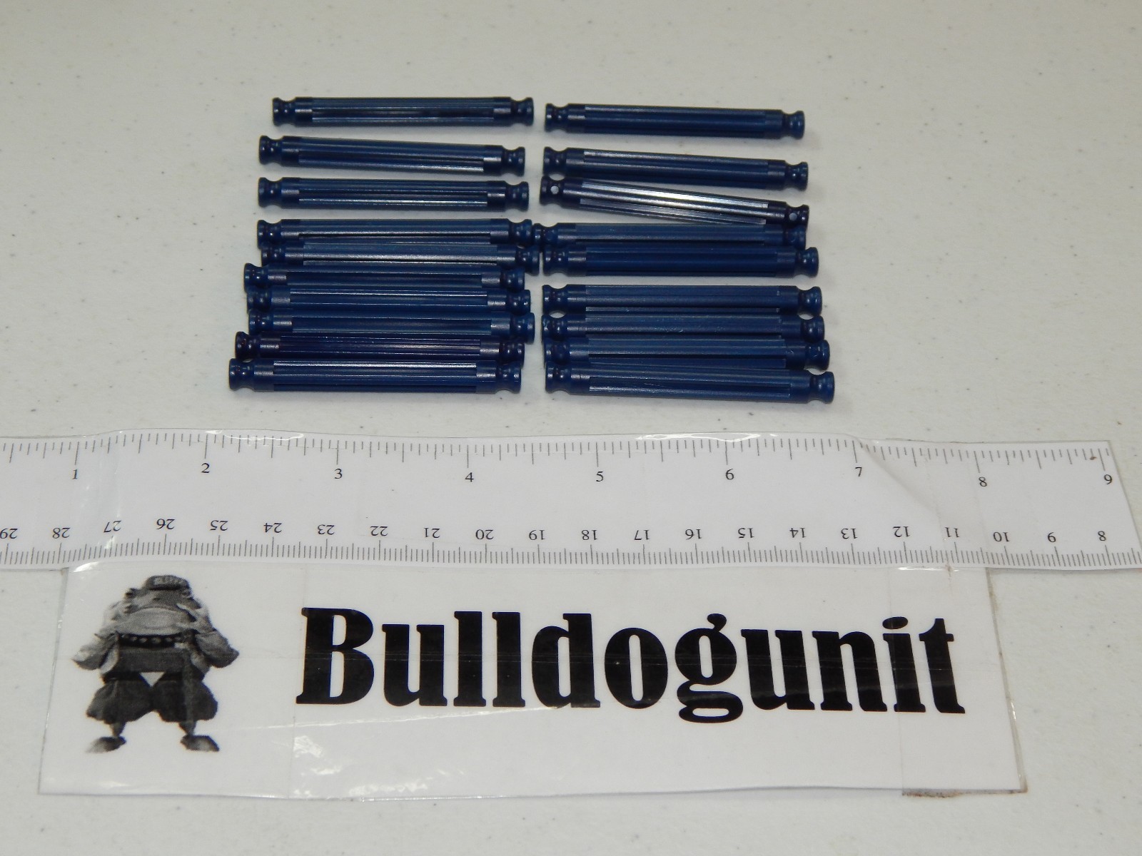 Official K'nex Launcher Series 13029 Lot of 19 Blue 2" Rod Pieces Only