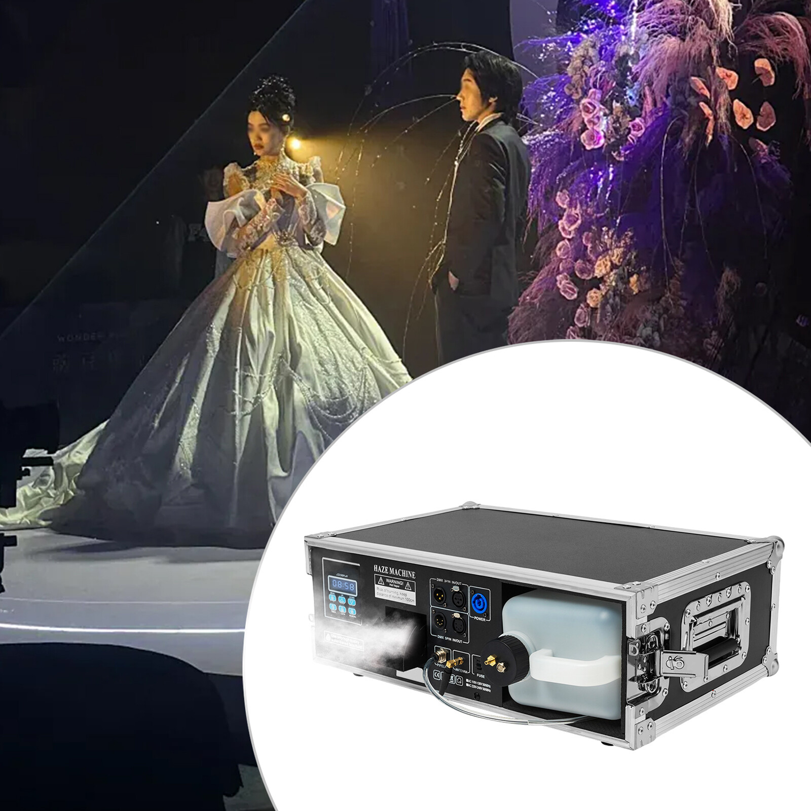 1500W Stage Mist Haze Machine 3.5L w/ Flight Case Package DJ Stage Effect Hazer