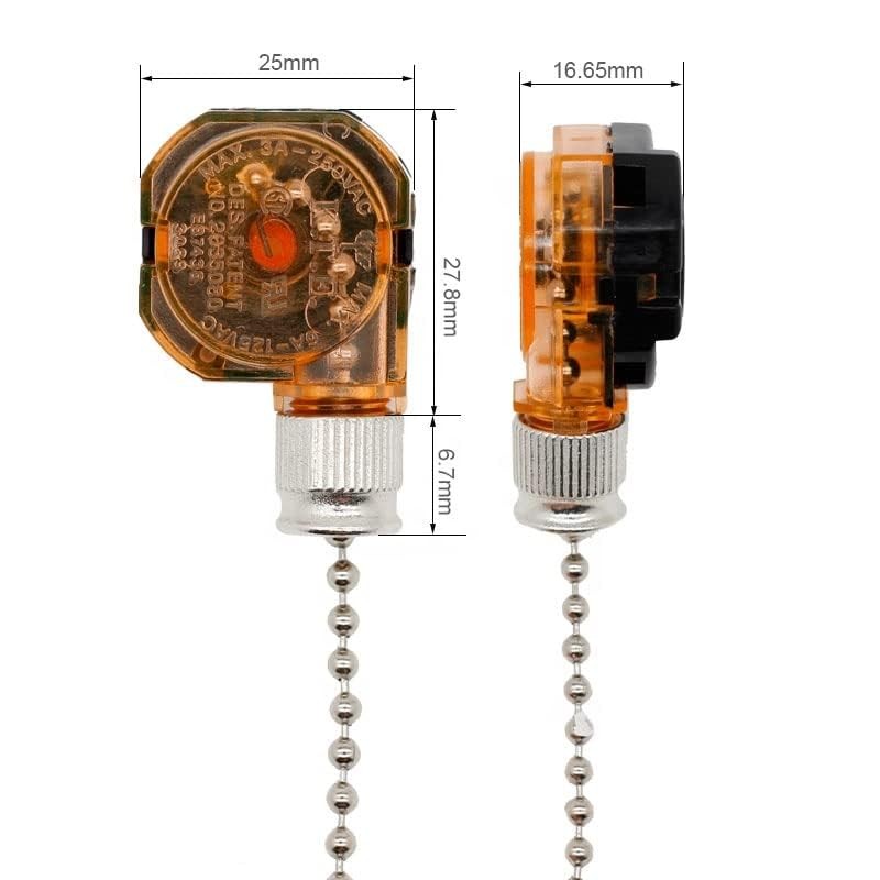Home Ceiling Fan Light Lamp Replacement Parts 3Position 4 Wire Pull Chain Contro
