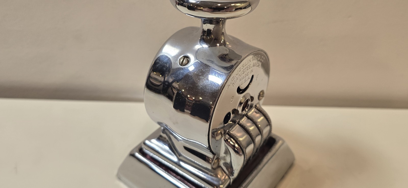 A.D. Joslin MFG CO Eclipse Time Stamp w/Box + Base - Amazing Shape CIB Needs Oil