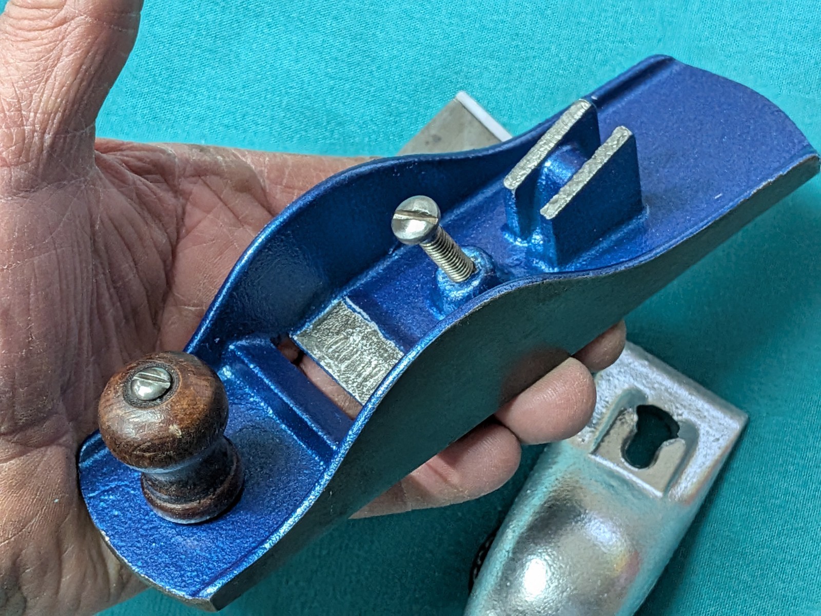 Vintage RED DIAMOND Block Plane 7-1/4" Hefty Feel Modified Paint