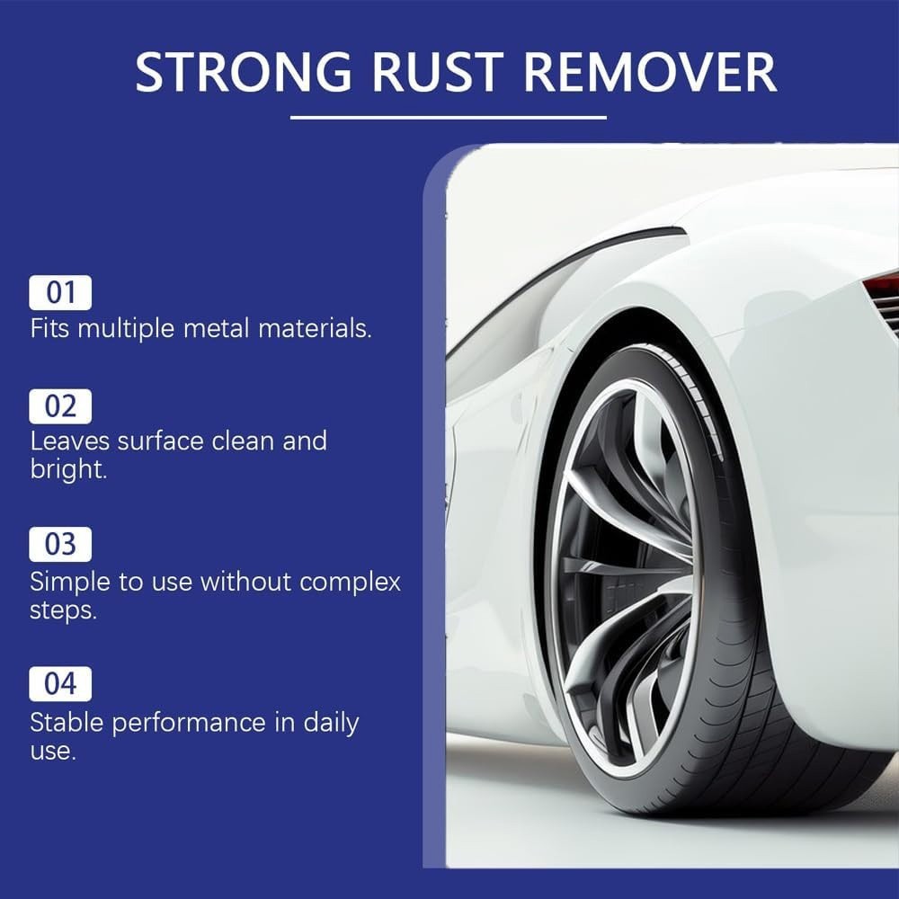 100ml Premium Rust Remover Spray for Car Wheels Metal Surfaces Effective Formula