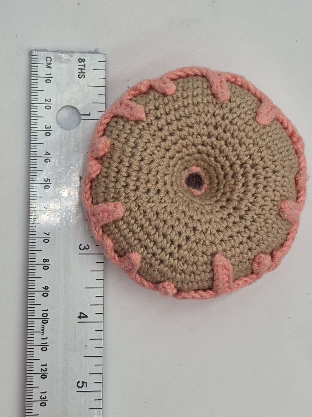 Crocheted mini Strawberry Cupcake And Donut