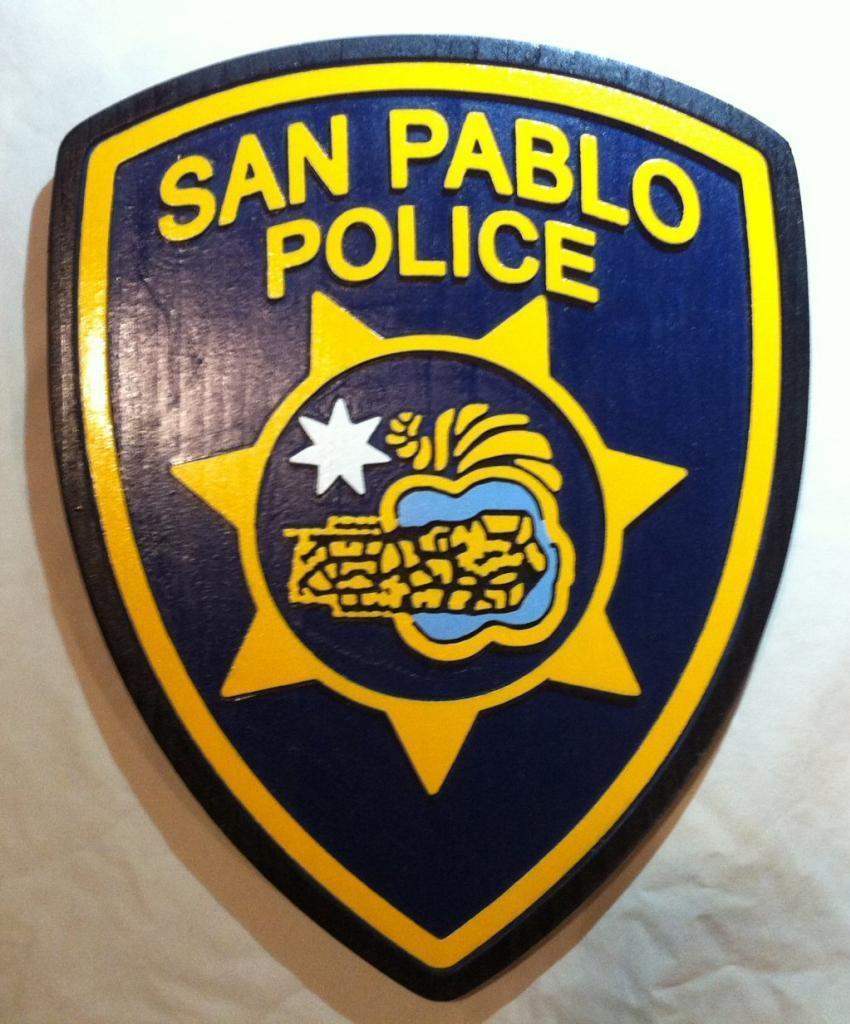 Police San Pablo  3D routed wood patch plaque Sign Custom