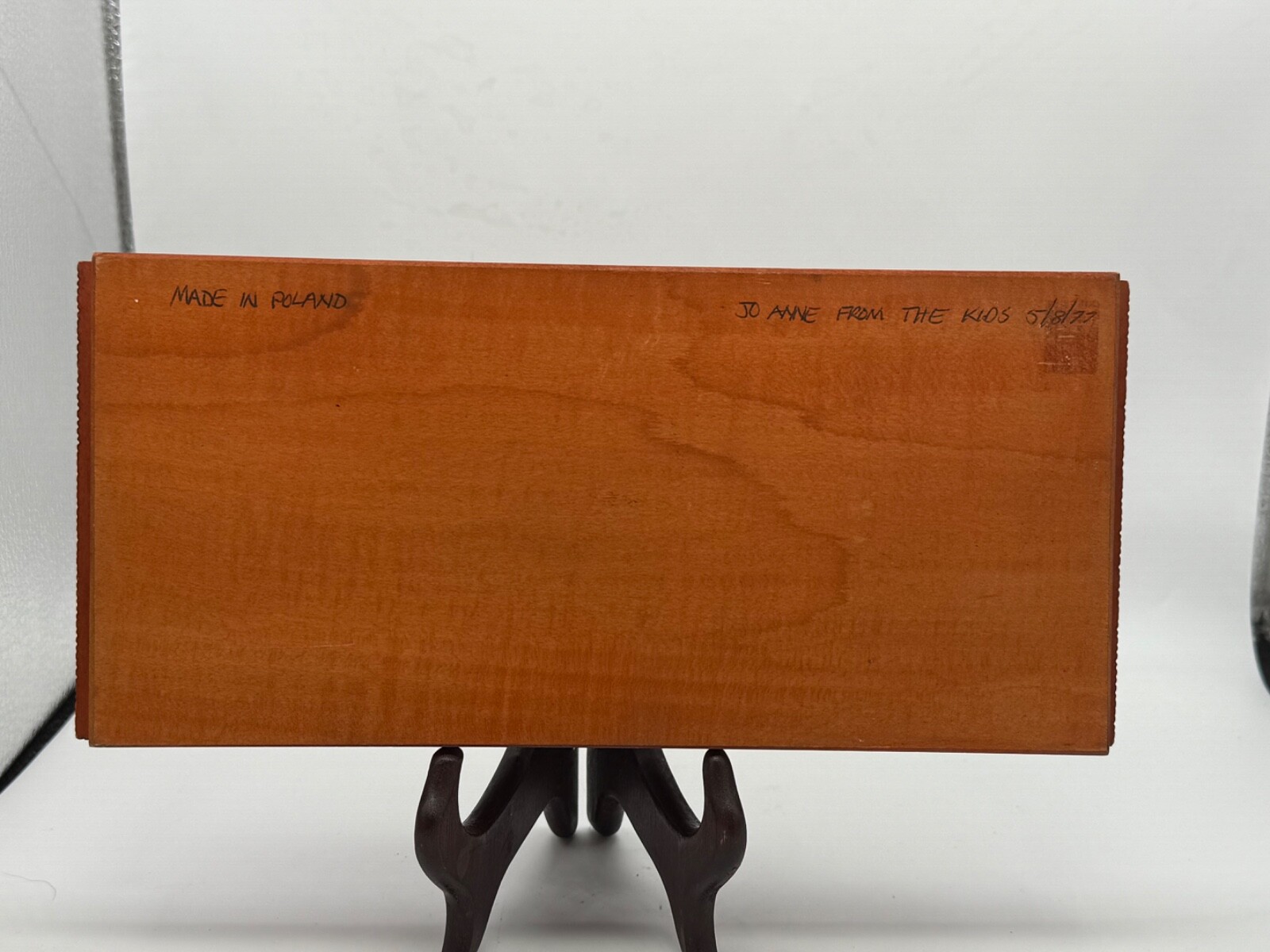 Souvenir, rectangular, wood box with hand crafted design
