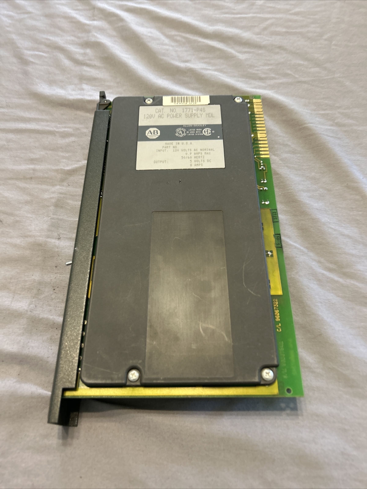 ALLEN BRADLEY POWER SUPPLY MODULE 1771-P4S 120V AC (UNTESTED)