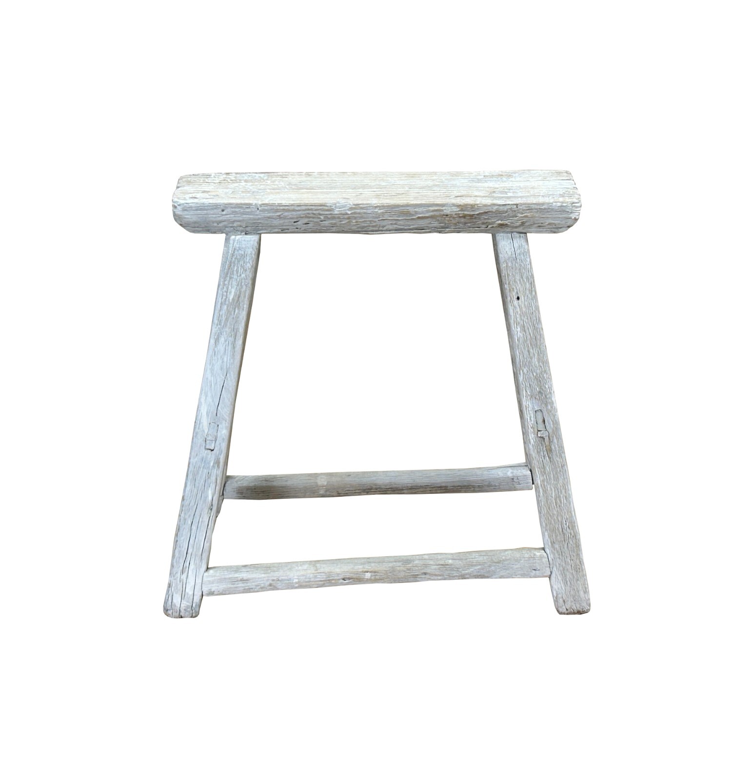 Rustic Raw Rough Wood Grain Rectangle Slim Stool Bench Side Table ws4591