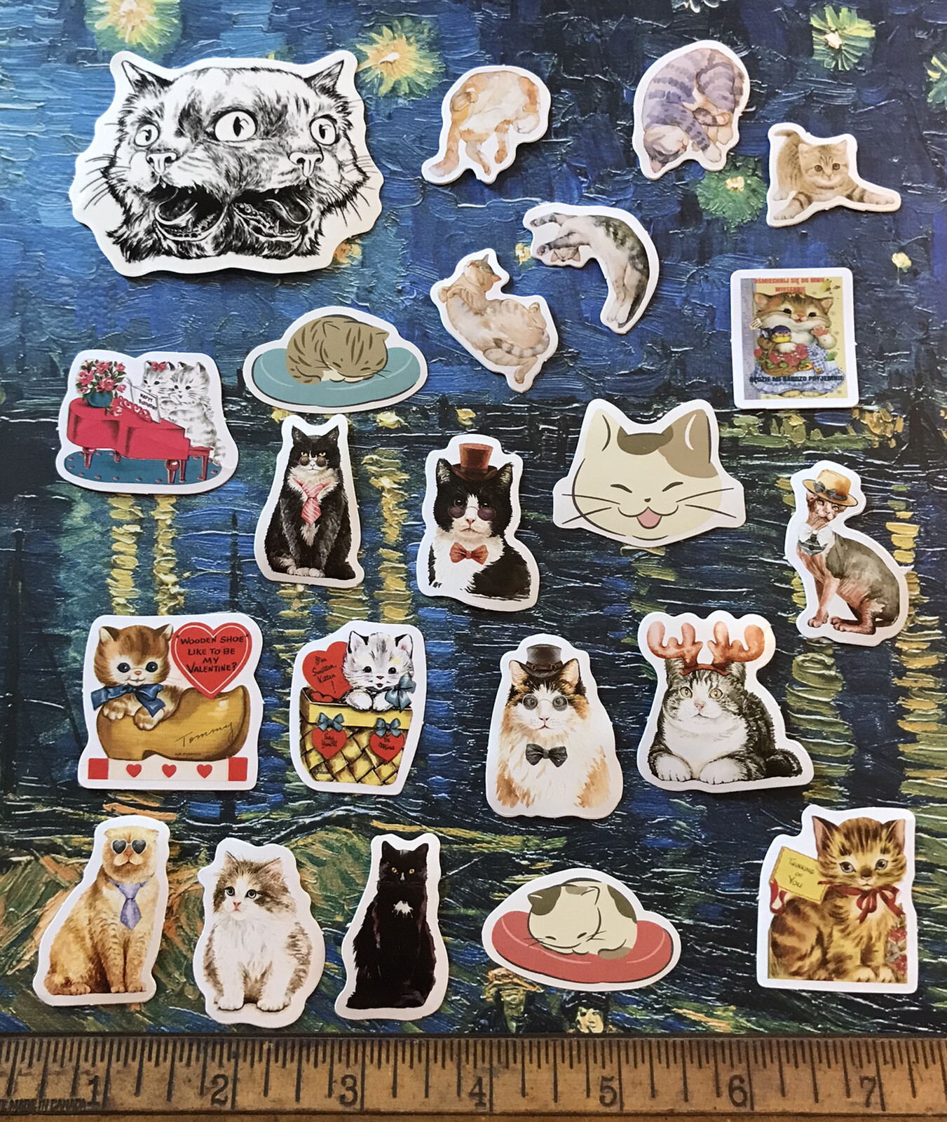 HUGE CAT KITTY KITTENS CATS LOT FUN STICKERS LAPTOP DECAL S8 FELINE HOUSE CATS