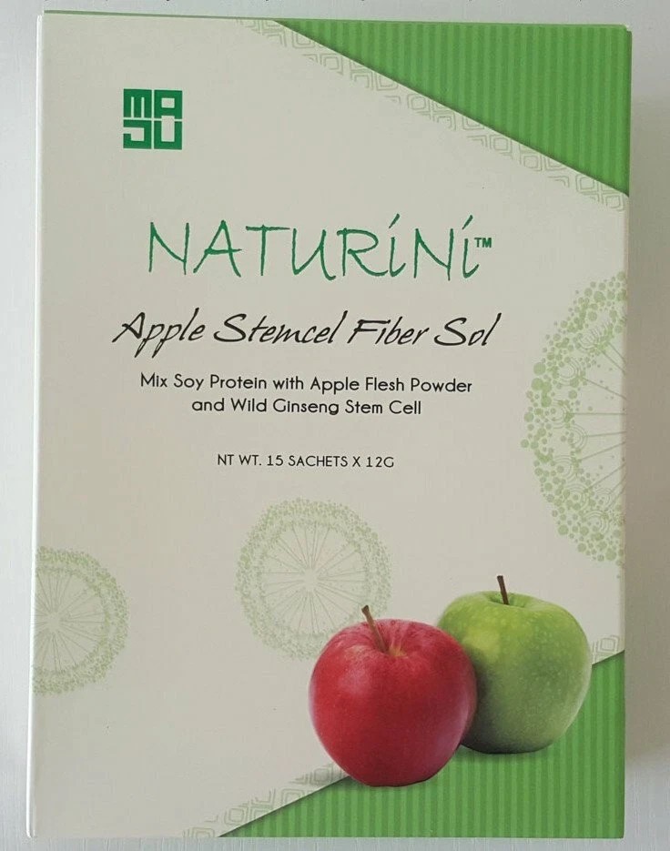 (10 Boxes) Singapore Naturini Apple Stemcel Fiber Sol 15 Sachets x 12g #tw