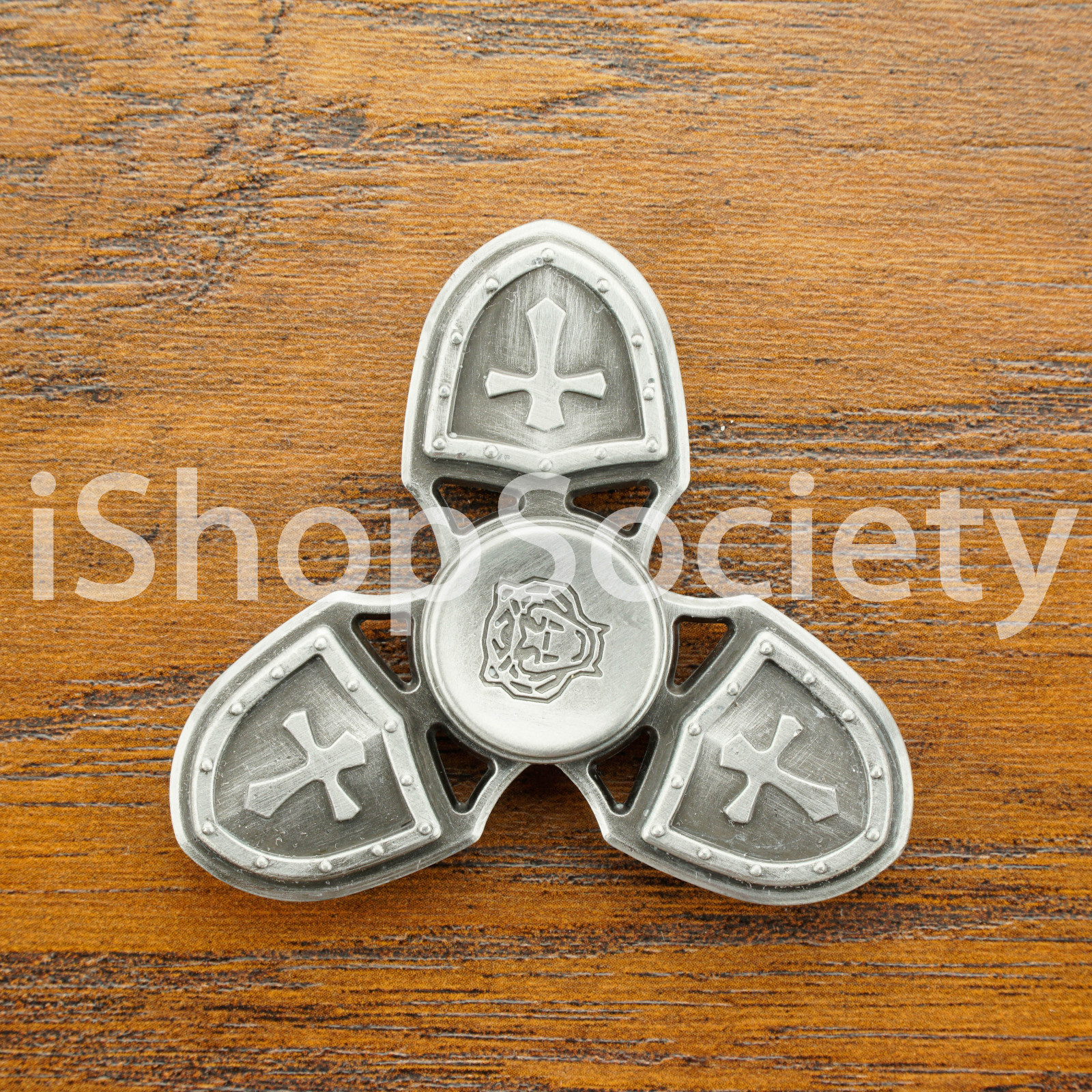 Crusader Fidget Tri Spinner Figet Spinners EDC Gyro Anxiety Toy ADHD -USA-SILVER