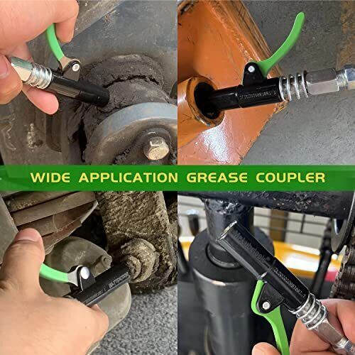 Grease Gun Coupler Quick Release Lock On Coupling For 1/8" No Leak 10,000 PSI