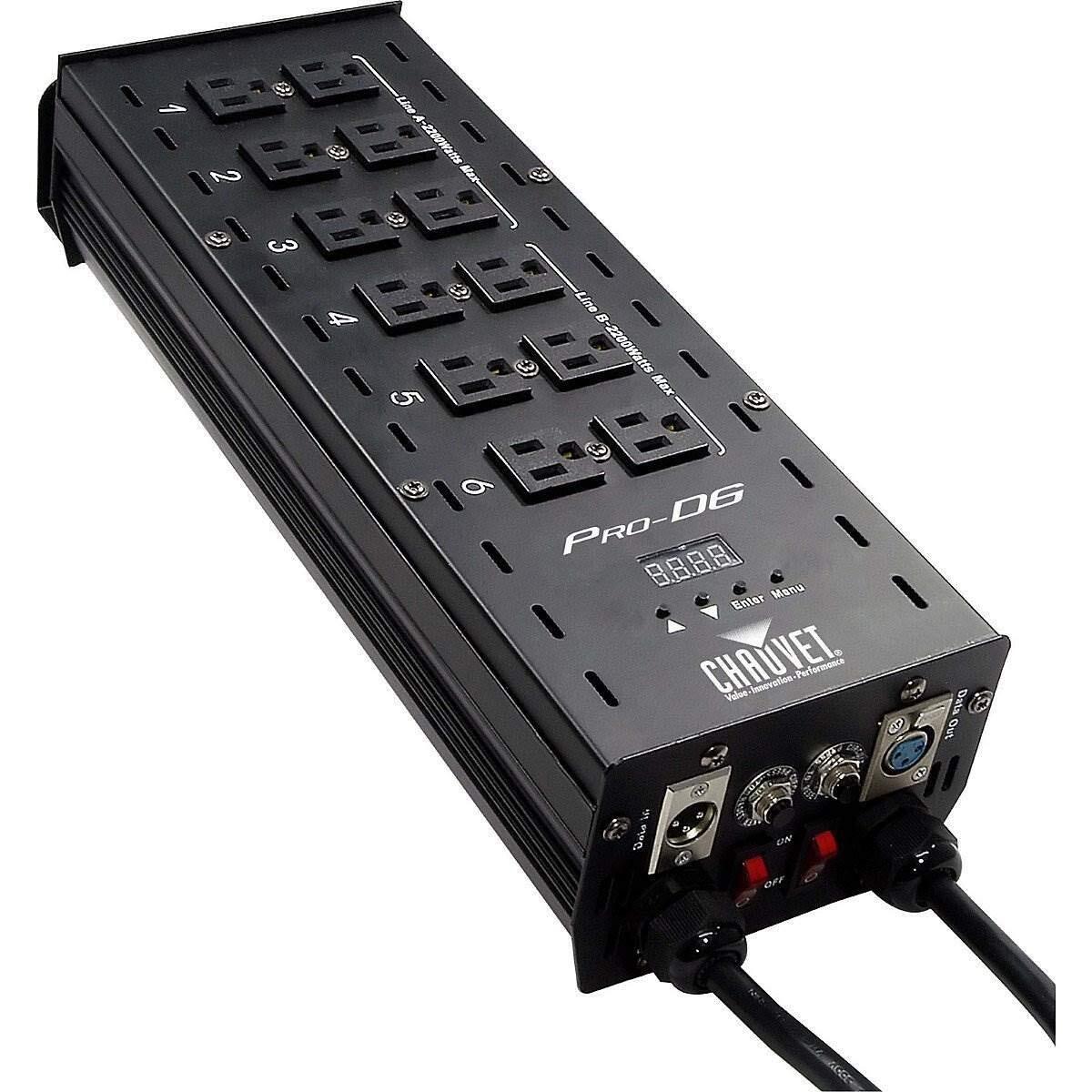 CHAUVET DJ Pro-D6 DMX-512 Dimmer/Switch Pack 6-Channel LED Light Controllers BLA