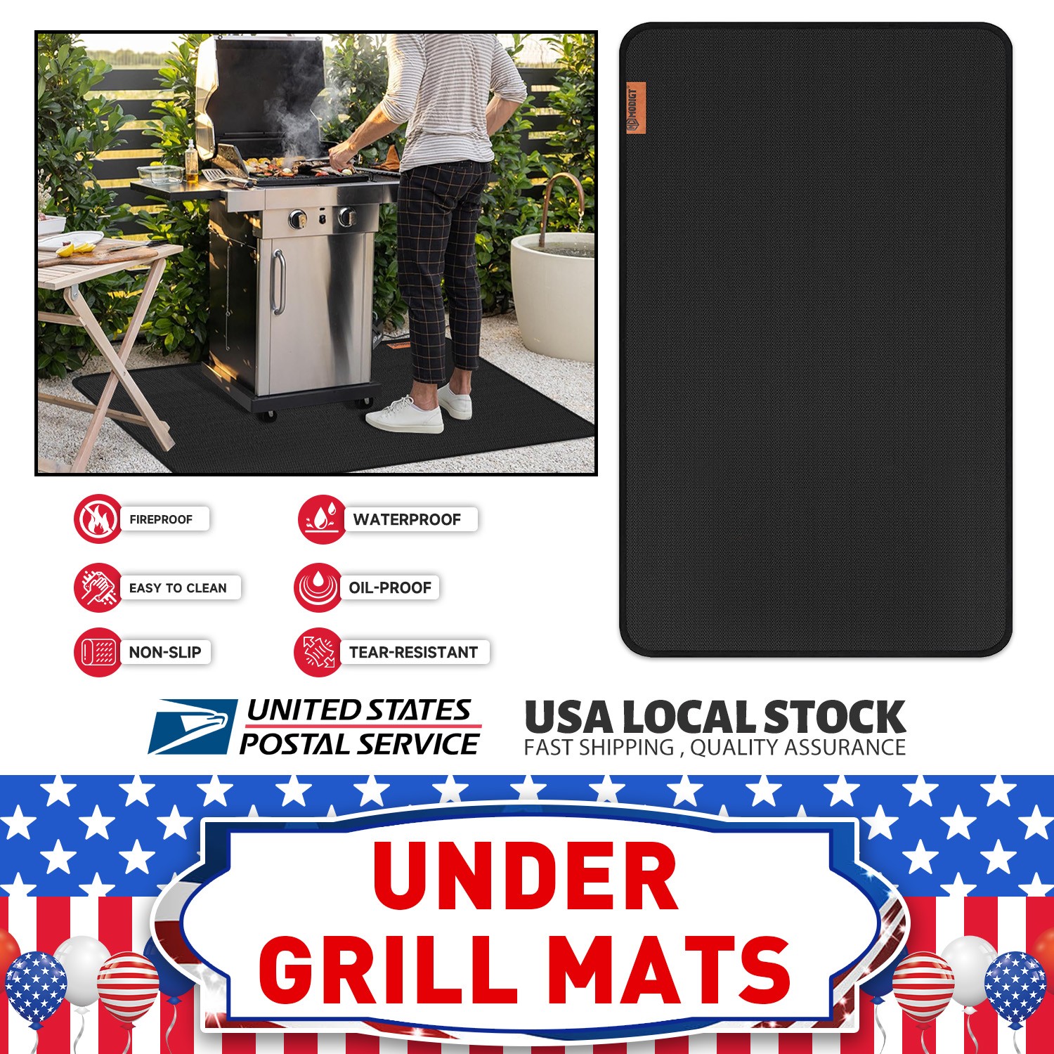 Under Grill Mats 20mil x 30" x 48" 2000℉ Fireproof Insulation Wide Applications