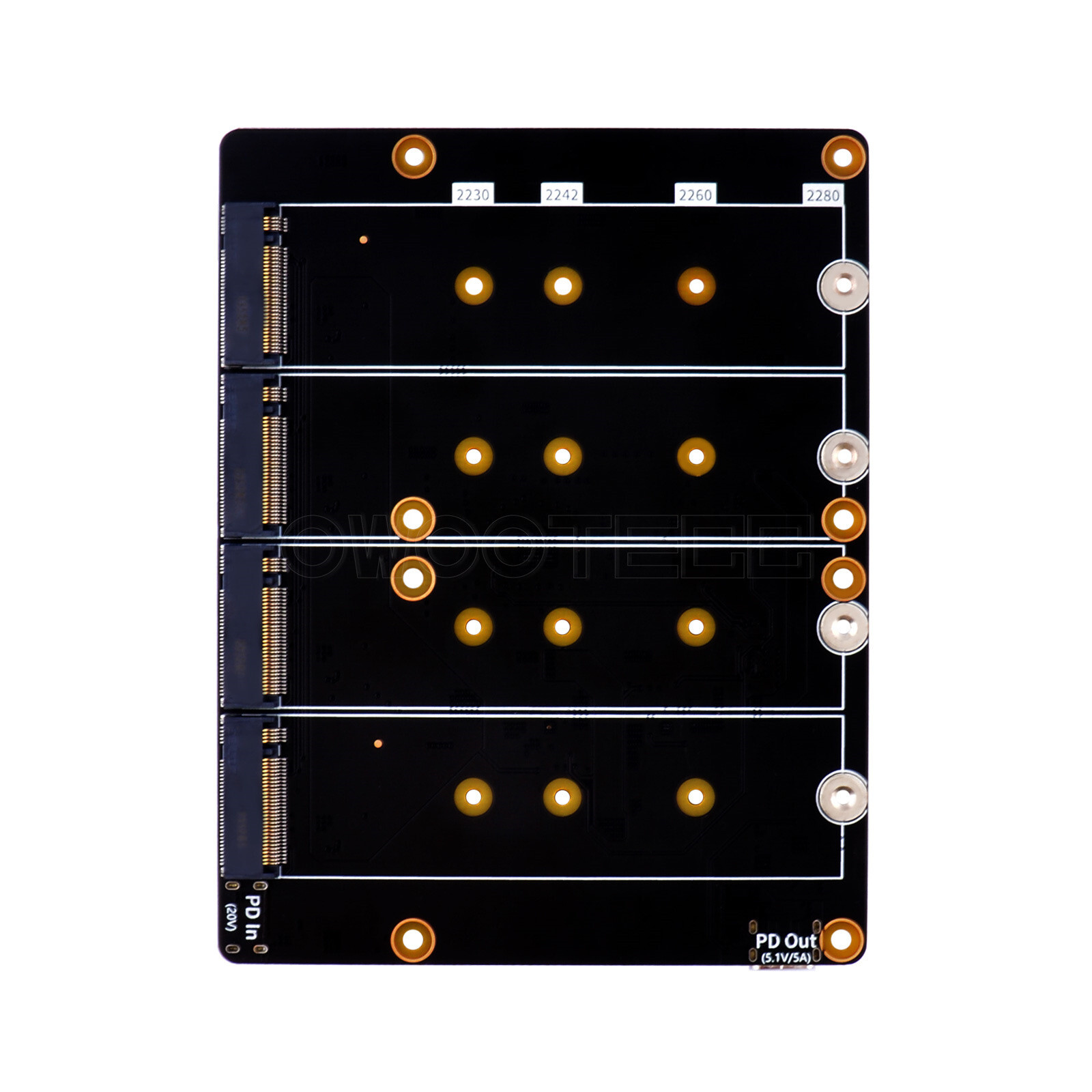 N16 Quad NVMe Expansion Adapter Board For Raspberry Pi 5