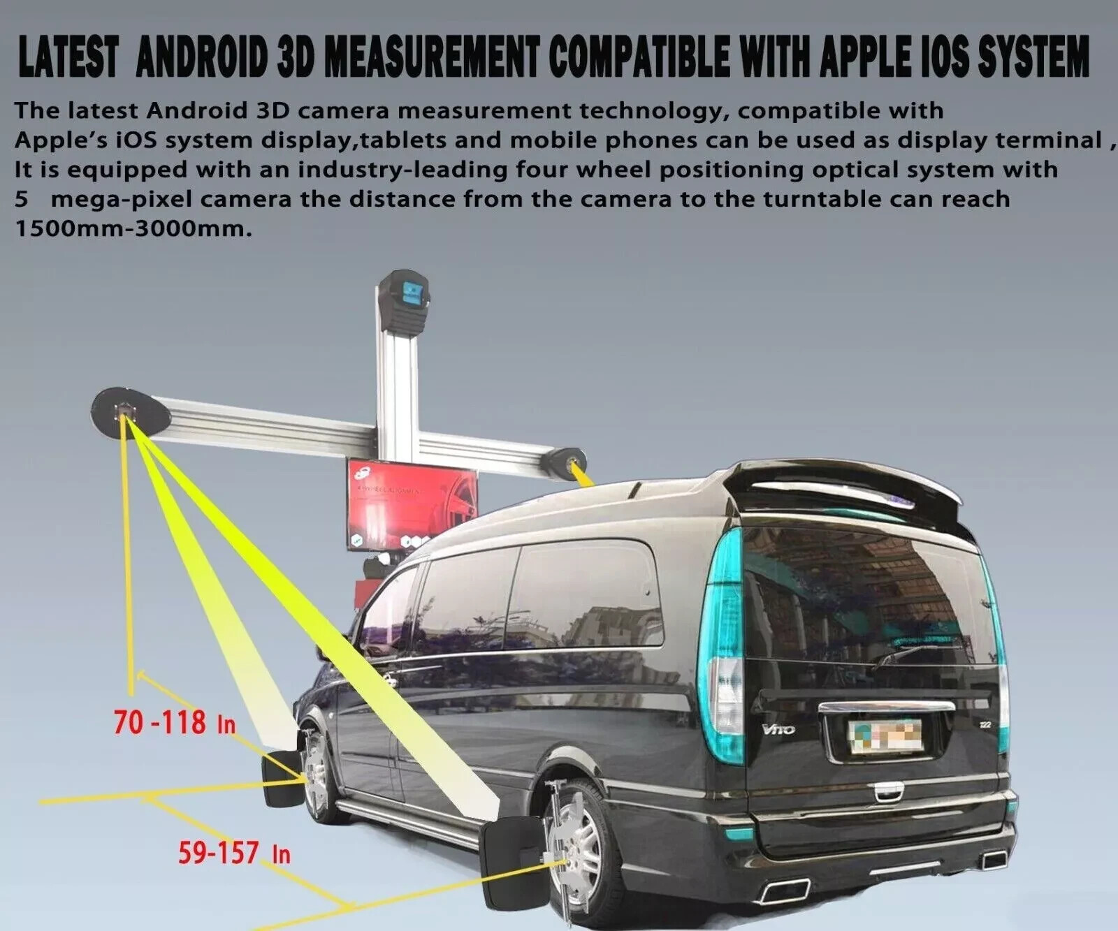 Motooltech AV9-Pro 3D Wheel Alignment Machine with Android System & TV Tablet