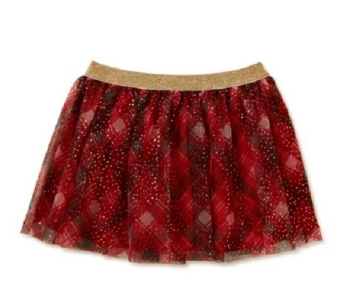 Holiday Time  NEW♈Girl's Printed layered Mesh skirt size 18M~red/green plaid