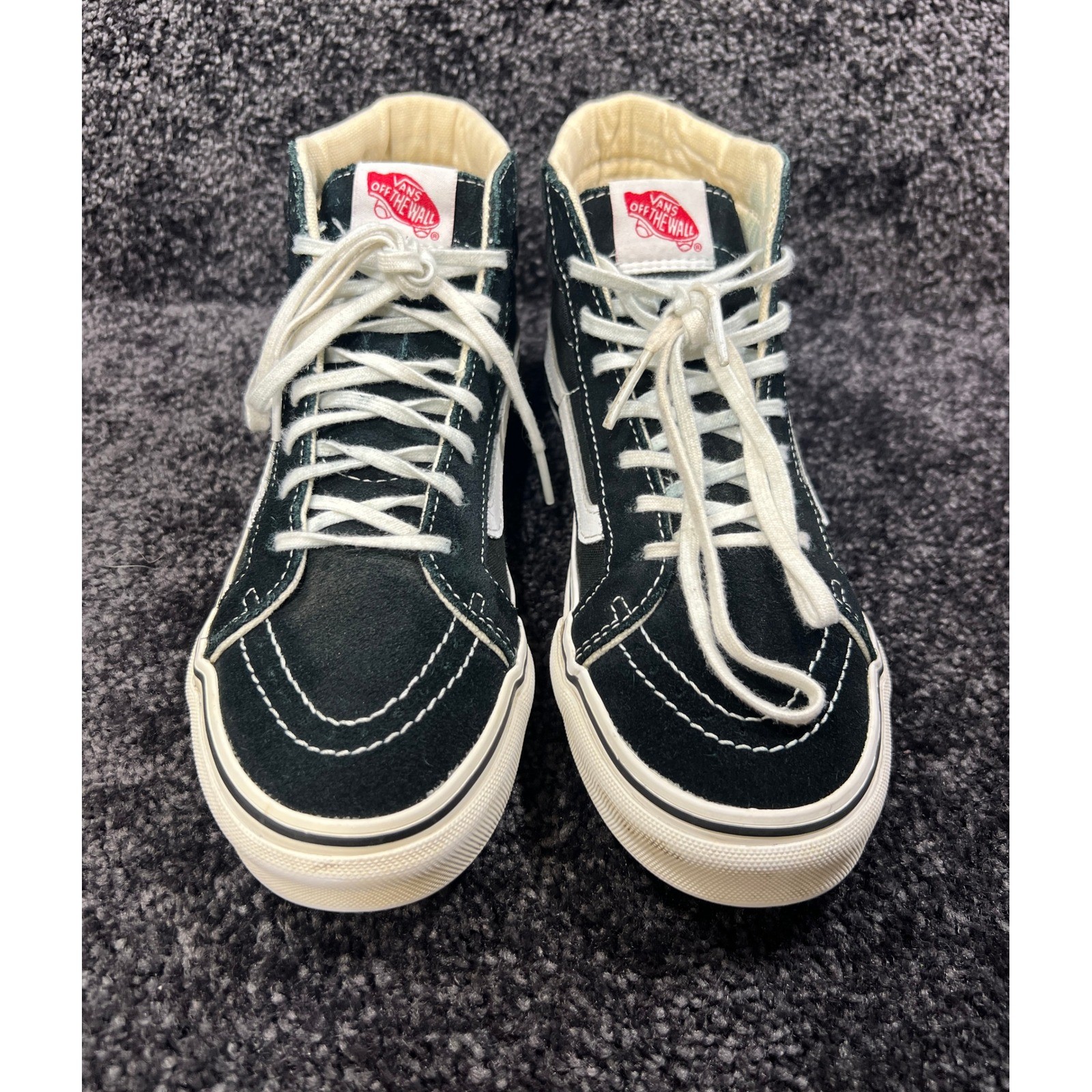 Vans Sk8-Hi High Top Skate Shoes Black White Canvas Suede Classic 5 Men 6.5 W
