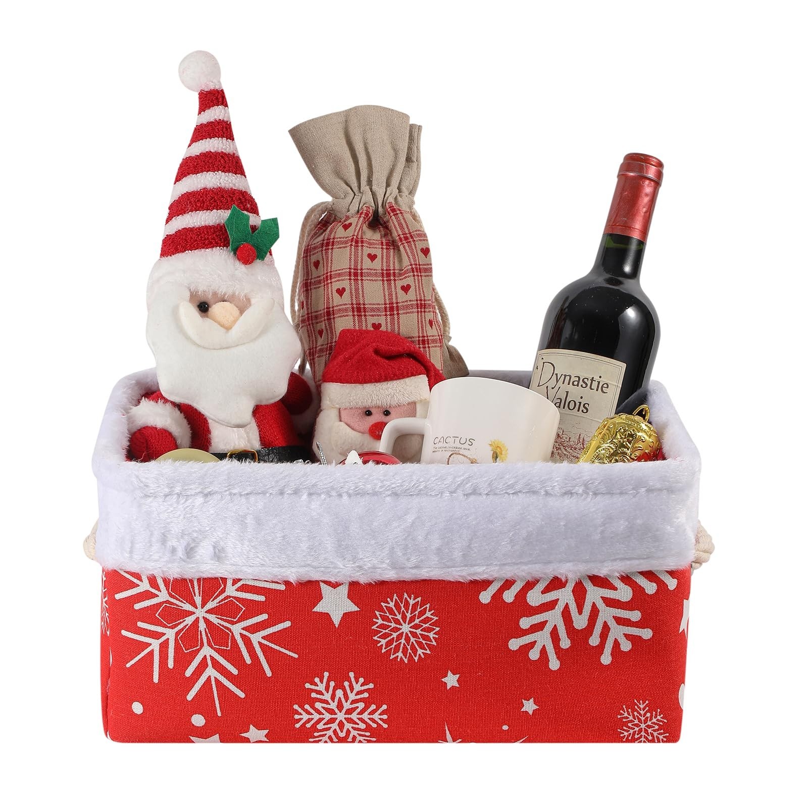 Christmas Basket for Gifts, Empty Christmas Snowflake Basket, Holiday Decor