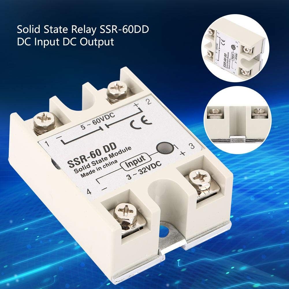 Solid State Relay, DcDc Solid State Relay SSR60Dd 60A 3-32V DC to 5-110V DC SSR