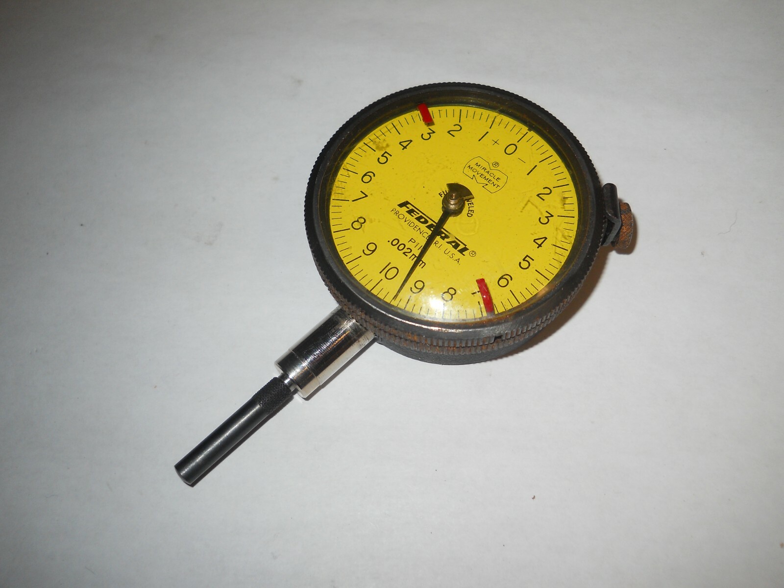 Federal #P11 Dial Indicator.  Metric  .002mm W/Pointers.  used