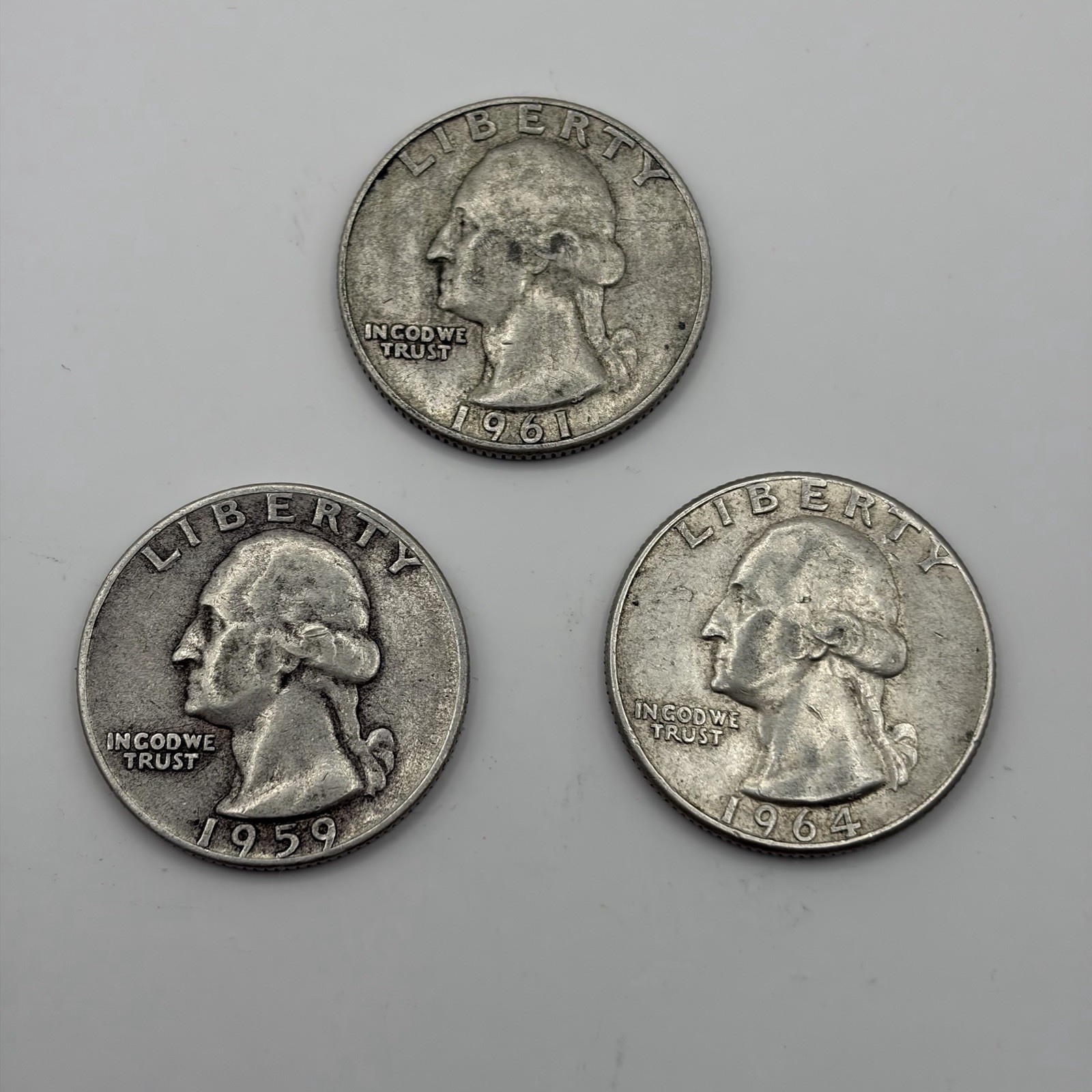 1964, 61, 59-D Washington Quarters 90% Silver.      C-092