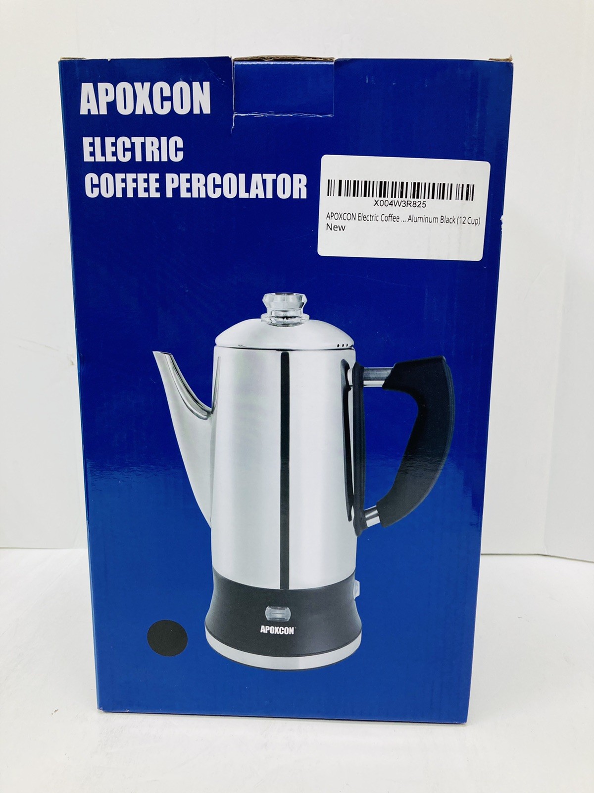 Apoxcon Electric Coffee Percolator Aluminum Black 12 Cups