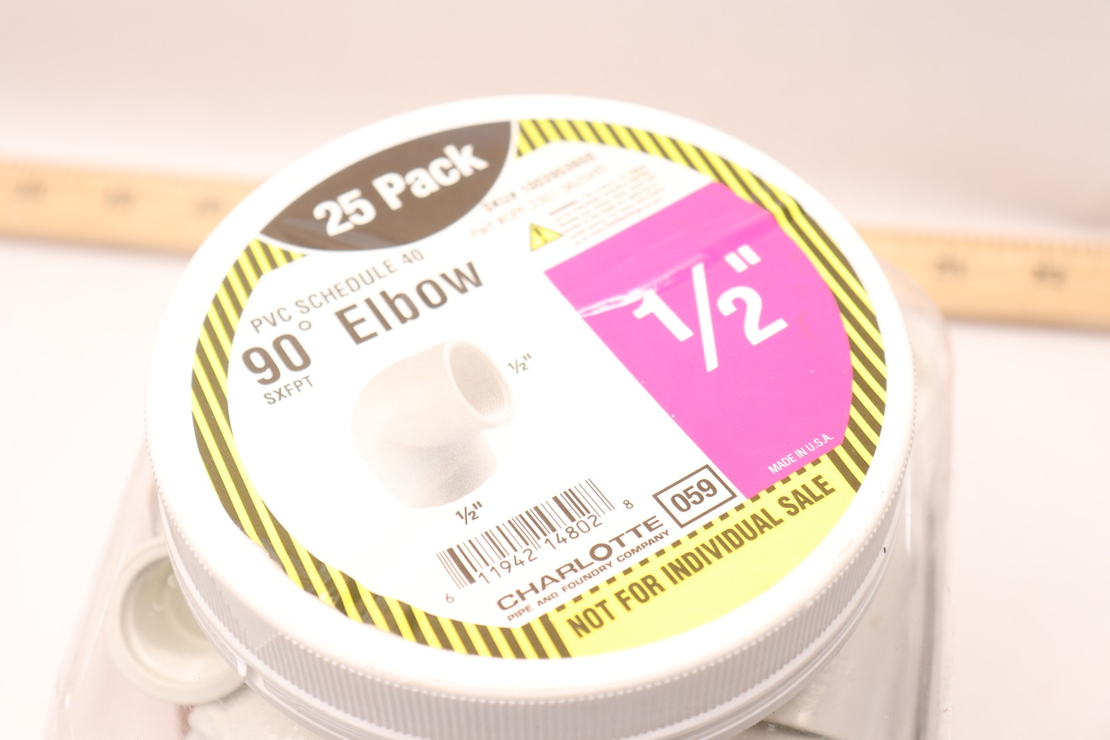 (25-Pk) Charlotte 90 Degree Elbow PVC White 1/2" CPF23010625HD - Unopened