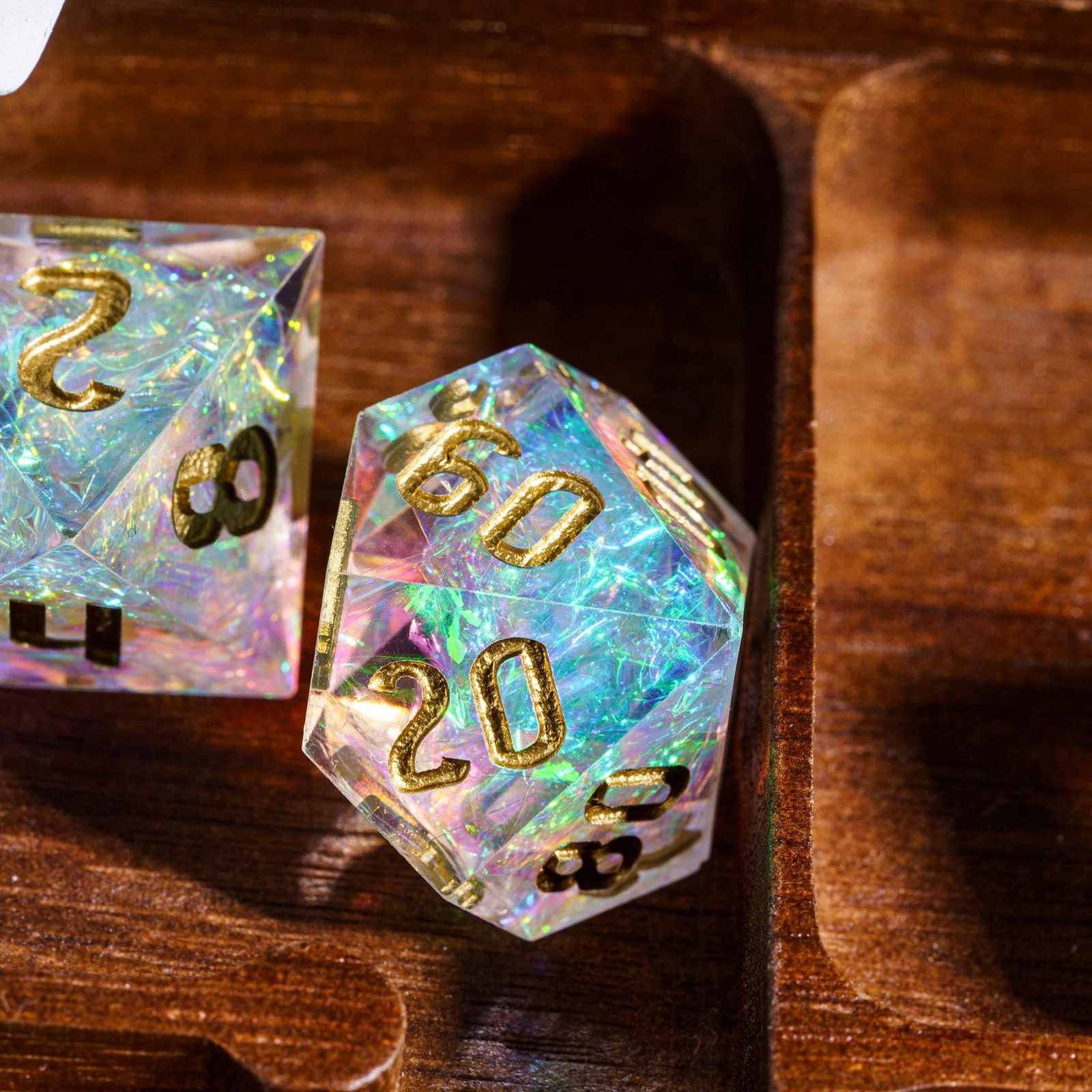 Sharp Edges DND Dice, 7 PCs D&D Dice, Handcrafted Polyhedral Dice Set, for Ro...