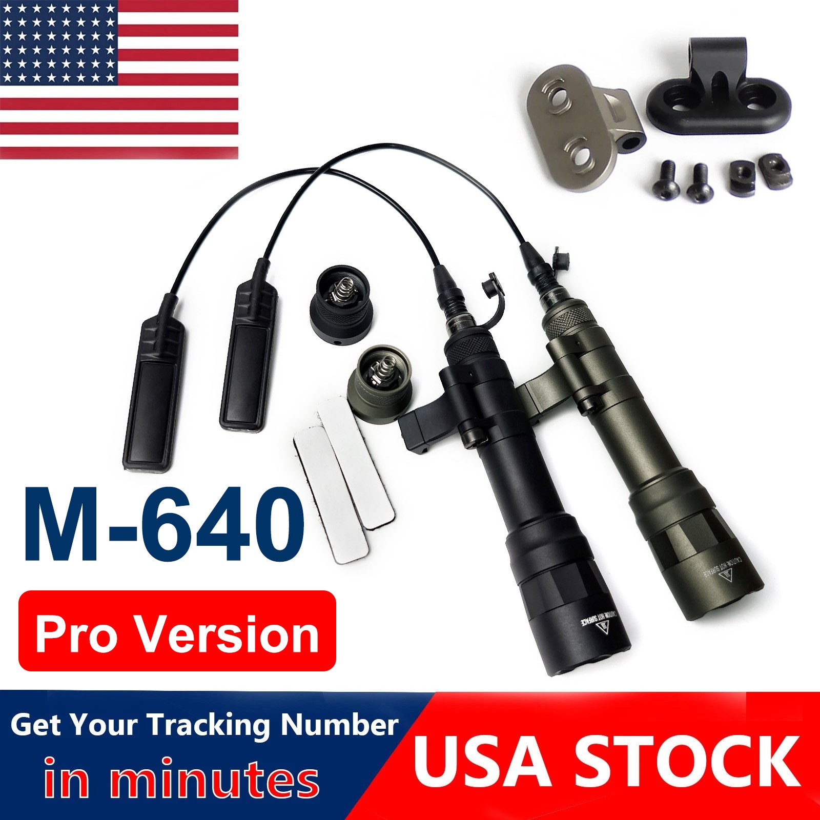 Tactical M640DFT LED Weapon Light For Rifle + Mlok Offset Mount Fit 20mm Rail US