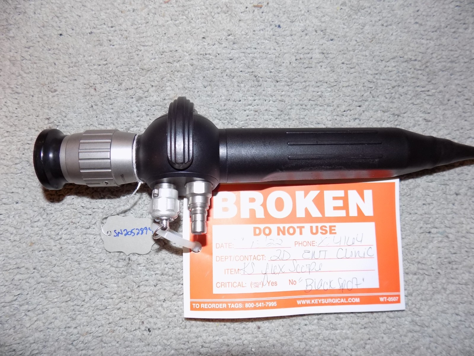 KARL STORZ 11101RP2 FLEXIBLE LARYNSCOPE - SN: 2052894 - PARTS UNIT!