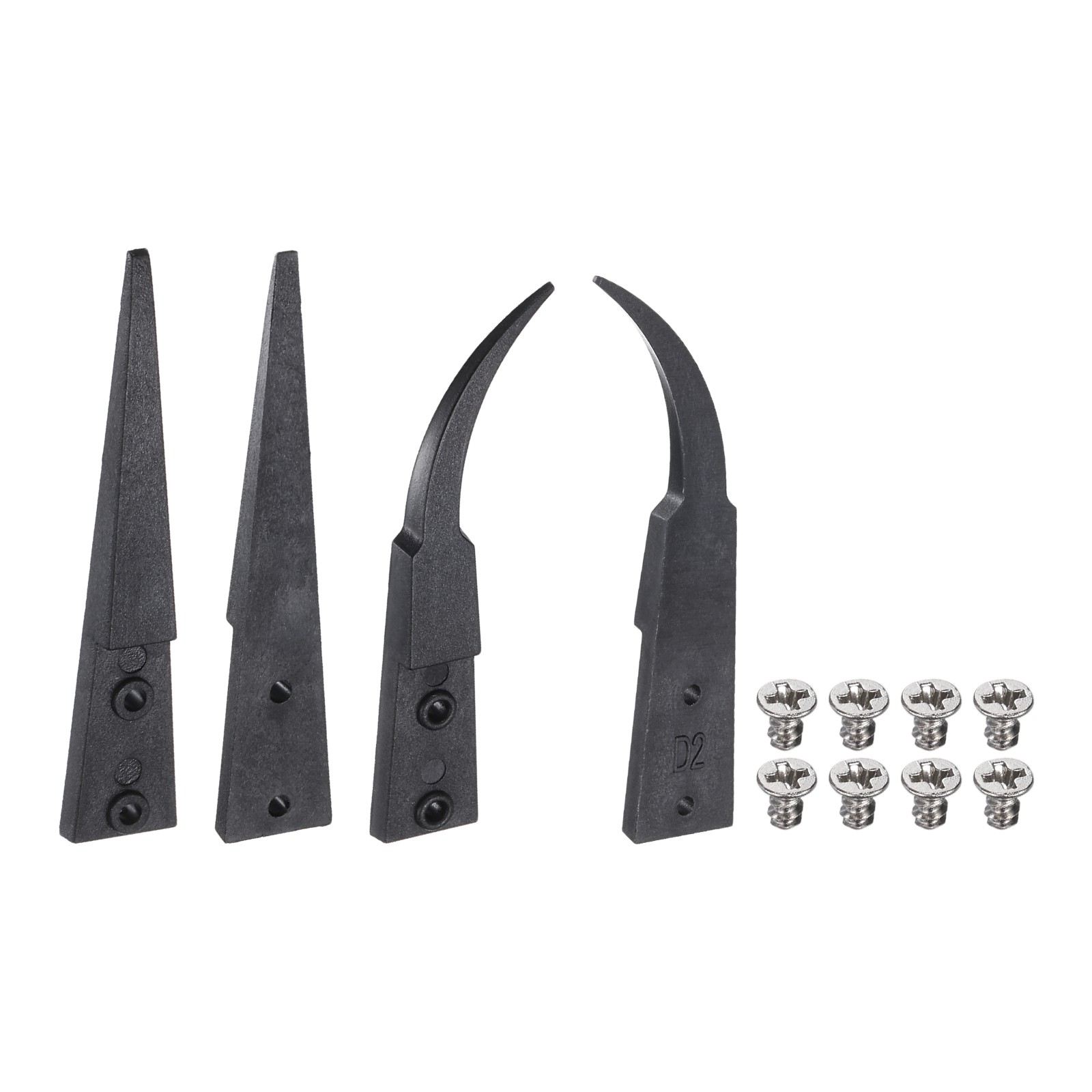 4Pcs Model 7A/00 Carbon Fiber Precision Tweezers Replacement Tip Set, Black