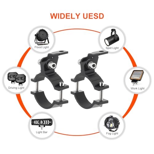 Windance 2pcs Light Bar Mount Bracket Front Fork Fog Light Spotlight - Large
