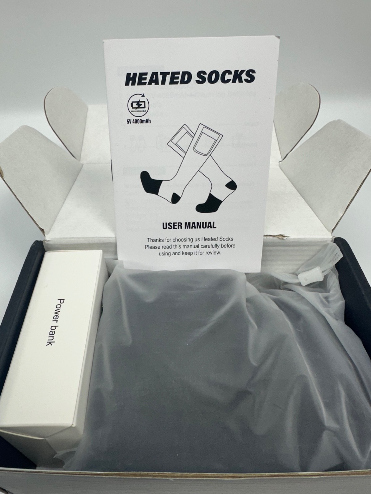 Rechargeable Heated Socks - 4000mAh battery