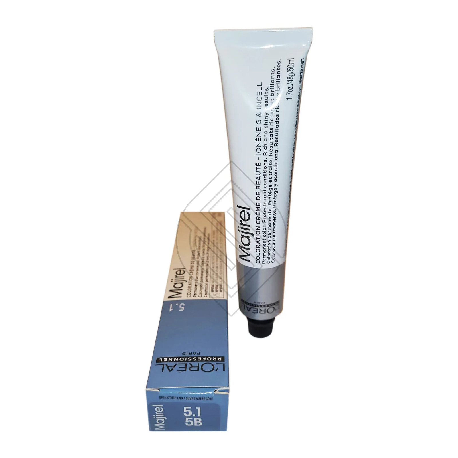 Loreal Majirel 5.1/5B Light Ash Brown Permanent Color Ionene G Incell 1.7oz 50ml
