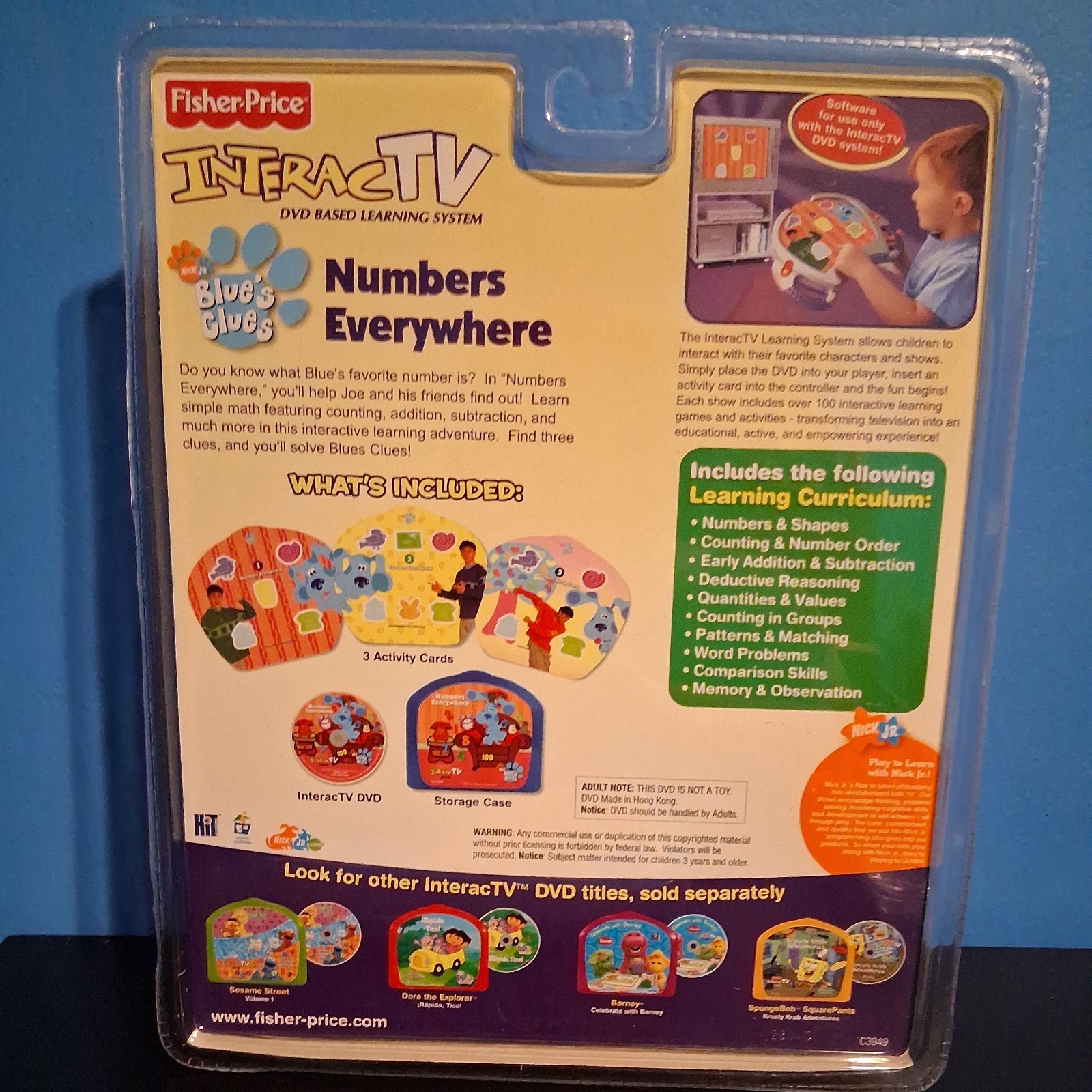 FIsher Price InteracTV DVD Learning Game Blues Clues Numbers Everywhere 2003 NEW