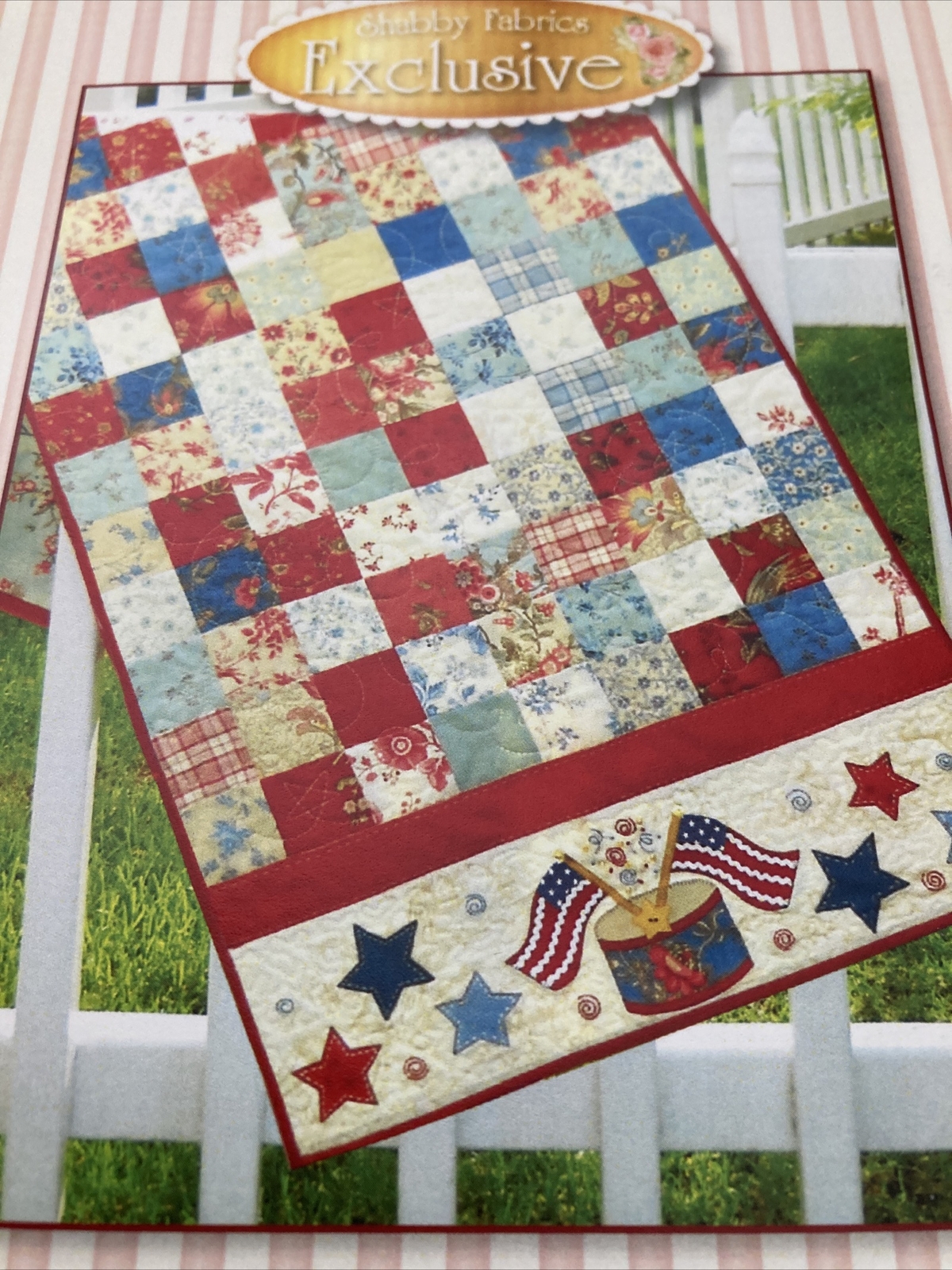 American Glory Table Runner Pattern by Shabby Fabrics used