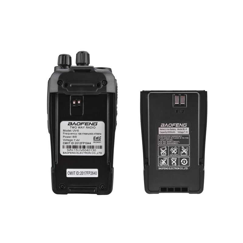 2PC Baofeng UV-6 8W Ham Radio Security Guard Equipment Two Way Radio Transceiver