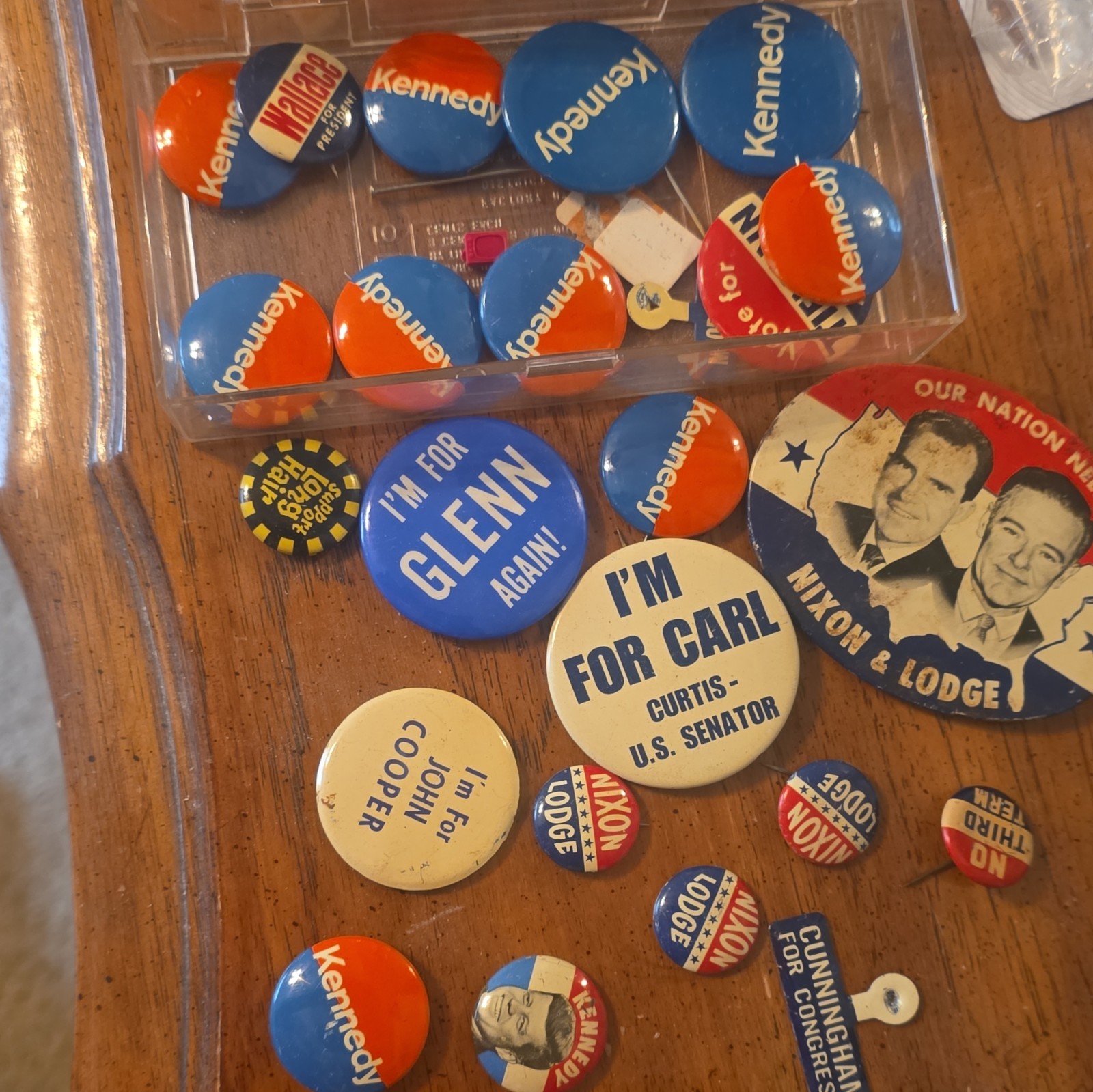 Vintage Political Campaign Pinback Button Lot Kennedy Nixon Lodge Glenn