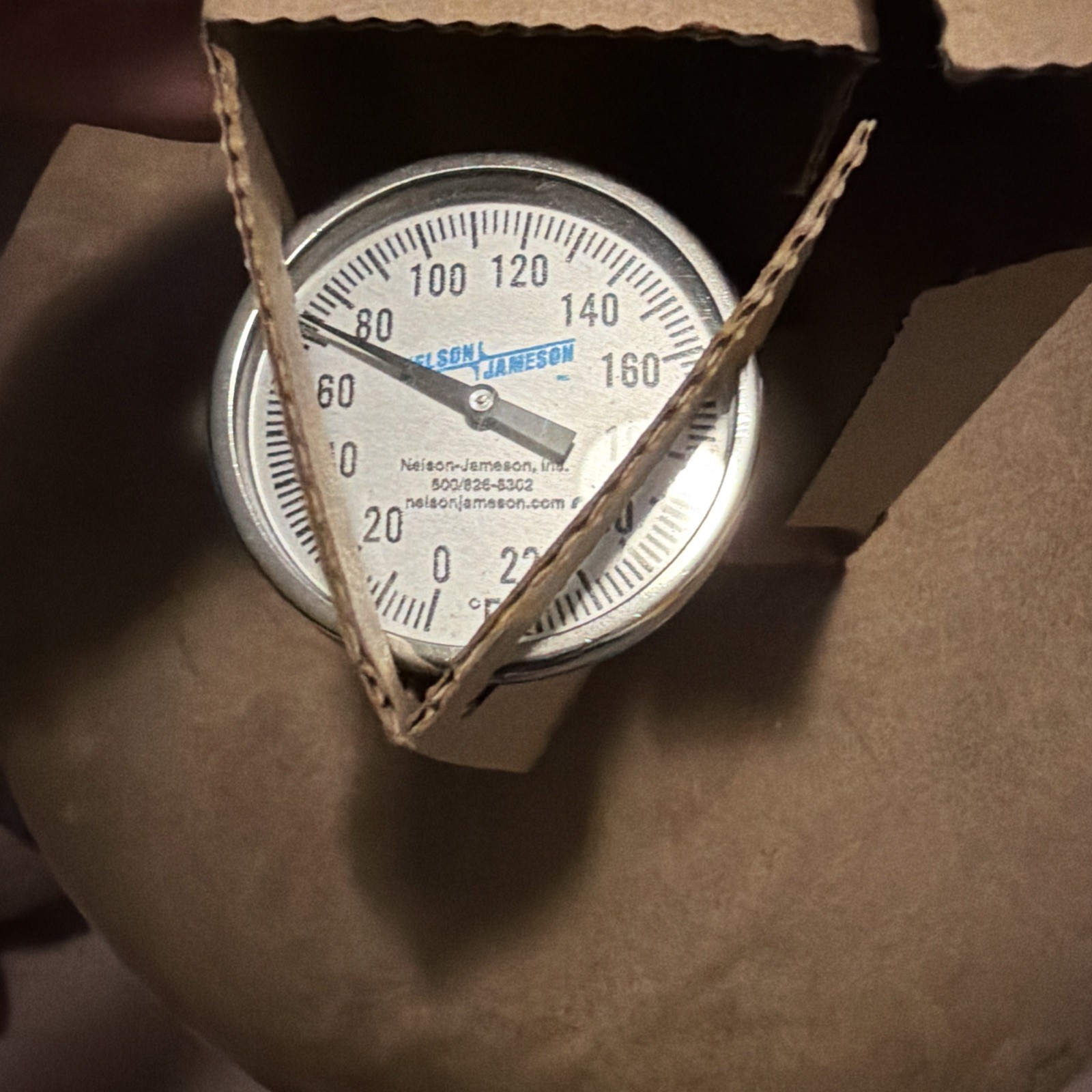 Nelson Jameson Thermometer Range 0-220 F 1/2” NPT Stem 4” LN250R