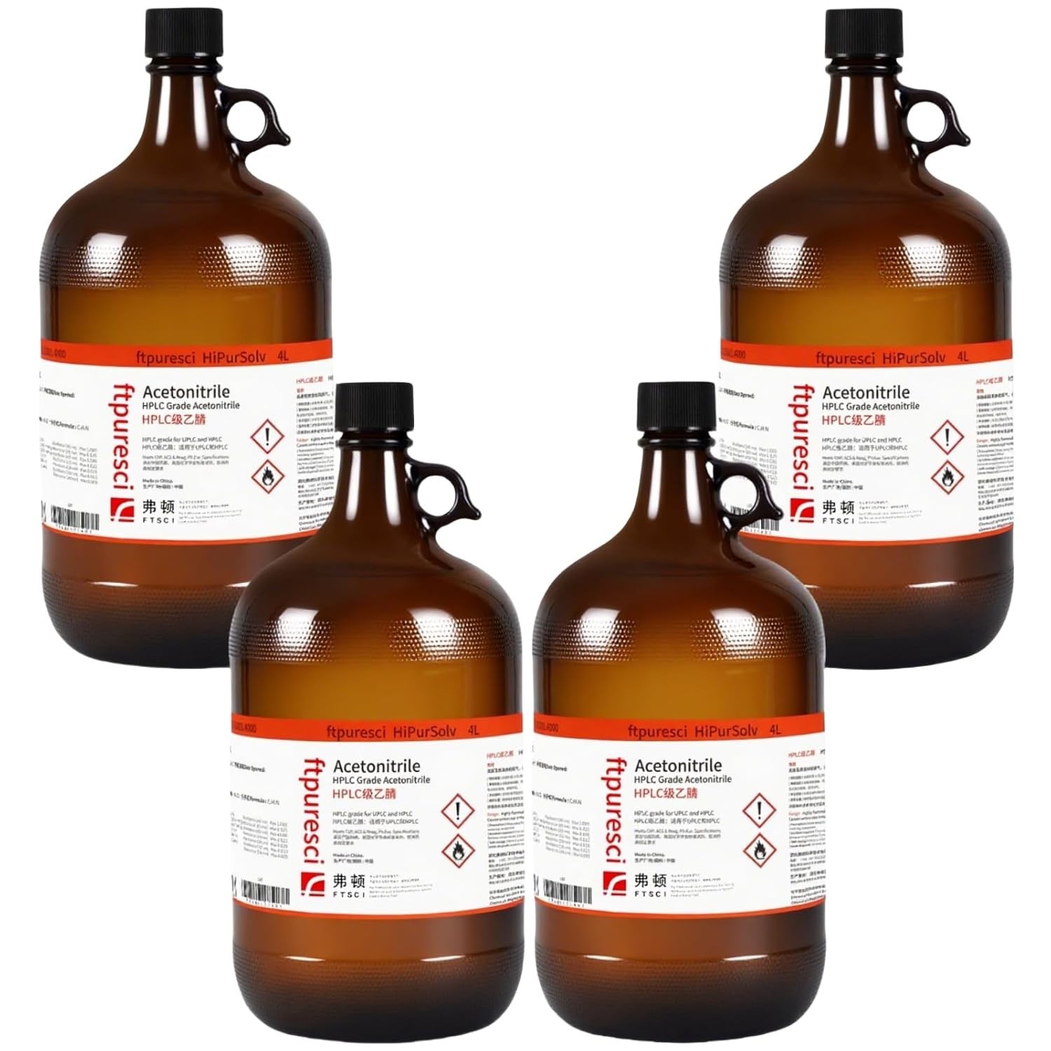 Acetonitrile, HPLC, 4-Liter x 4