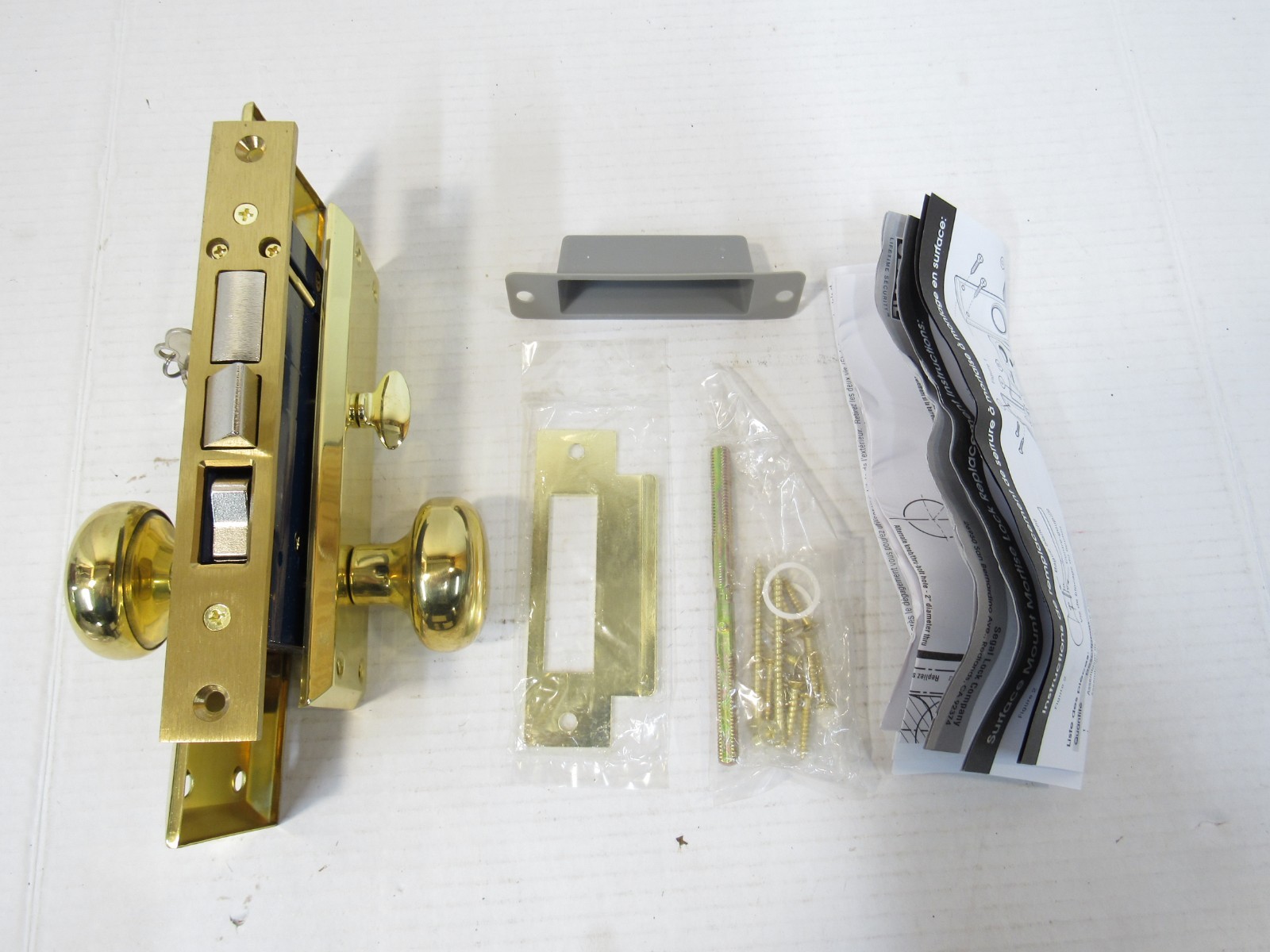 Segal SE26000 Left-Handed Entrance Mortise Lockset, Polished Brass SCUFFED