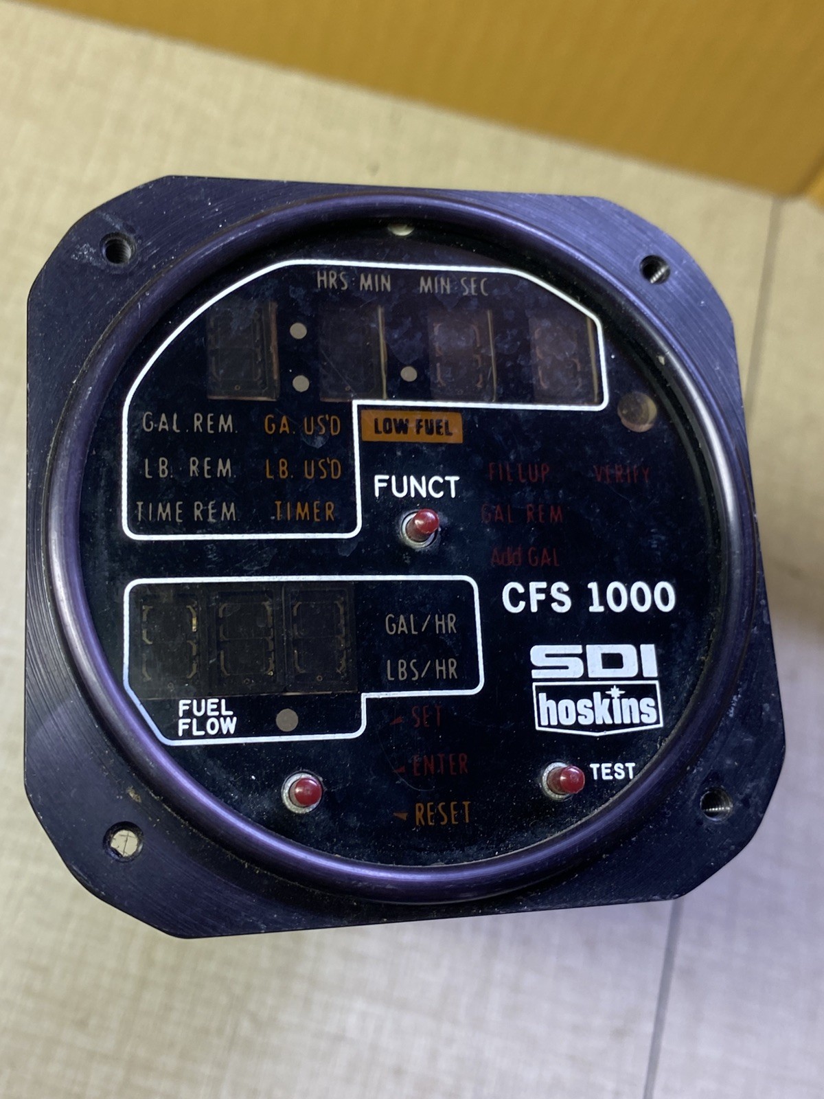 SDI HOSKINS CFS 1000 FUEL FLOW INDICATOR P/N 701921-1 Untested #S4
