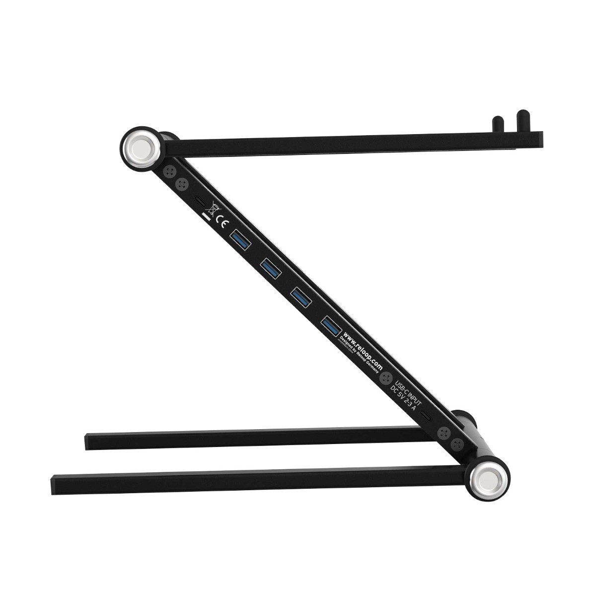Reloop AMS-STAND-HUB Advanced DJ Computer Laptop Stand with USB-C PD Hub