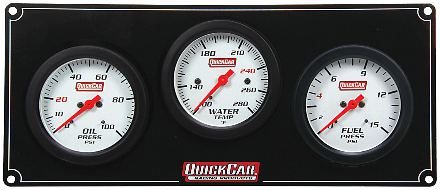 QUICKCAR 61-7012 3 Gauge Extreme Panel OP/WT/FP