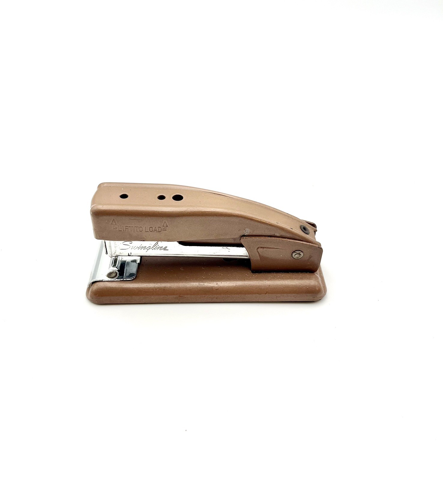 Vintage MCM Swingline 99 Desktop Stapler Brown & Tan | Tested Working