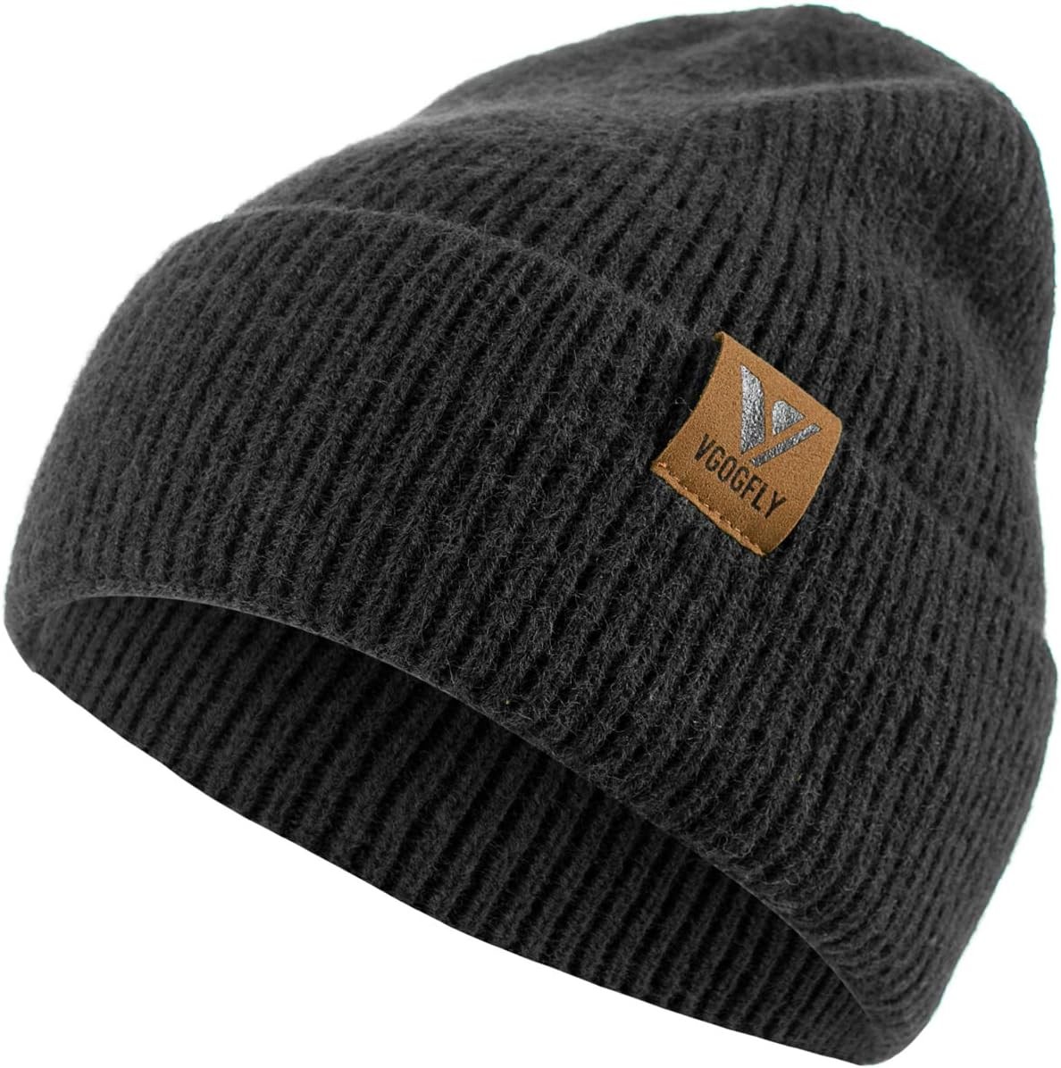 Vgogfly Beanie Men Slouchy Knit Skull Cap Warm Stocking Hats Guys Women Black
