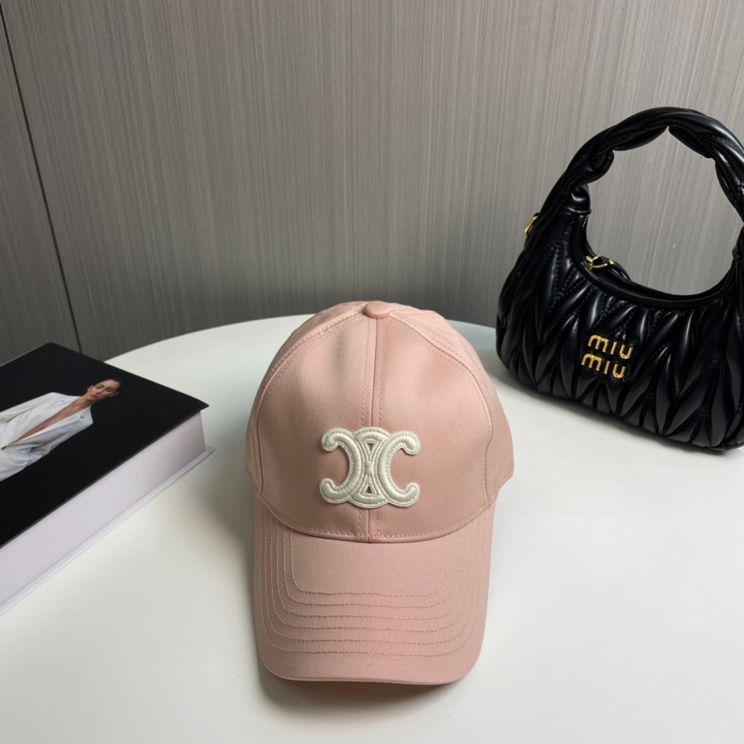 CELINE Latest Minimalist Lettering Baseball Cap — Pink