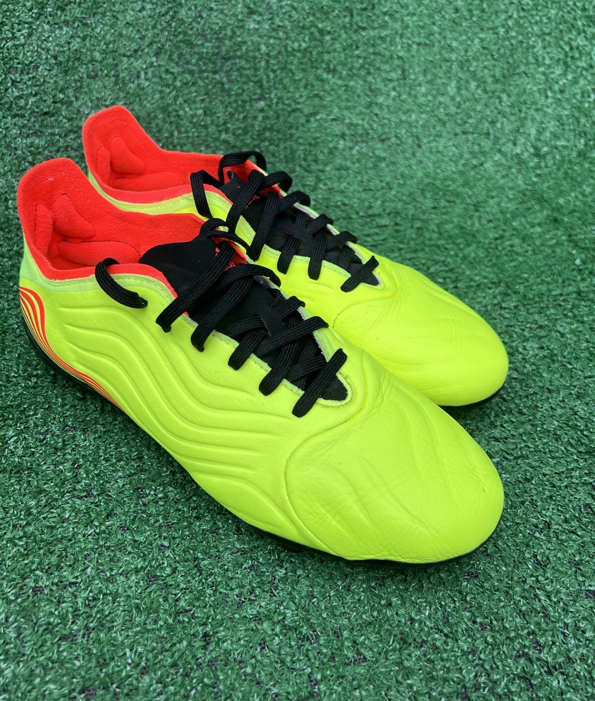 ADIDAS COPA SENSE 1 FG JG SOCCER CLEATS GZ1380 YELLOW VOLT BLACK MEN’S SZ 6 USED